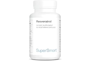 Resvératrol - Complément Antioxydant Naturel - Pour la Santé du Cœur, Diminuer le Cholestérol et le Bien-être Cellulaire - 60 gélules végétariennes - Vegan - SuperSmart