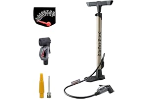 Vandorm Super Lite Alloy Bicycle Lightweight Presta Schrader Universal Bike Pump & FREE Tool Pod Airbed Football Adaptor Inner Tube Track Pump
