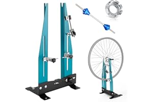 Mimoke Support de centrage pour vélo pour roues de 16 à 29" avec tige pour axe continu. Convient pour l'alignement des jantes et la largeur des roues de 90 à 150 mm