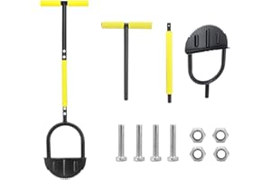 BUWICO Tagliabordi manuale, tagliabordi, tagliabordi, tagliabordi, tagliabordi, tagliabordi, tagliabordi a mezzaluna con impugnatura a T, manico lungo, utensili per prato (bordo seghettato)