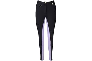 Avon Equine Women's Cotton/Lycra Horse Riding Jodhpurs with Front Pocket Ladies Soft Stretchy Two Tone Jodhpurs Jods Pants
