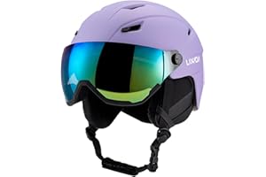 SHUAIGUO Integrated Ski Helmet Men and Women Snowboard Helmet with Removable Visor Goggles