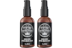 VIKING REVOLUTION Luxury After-Shave Balm for Men - Premium After-Shave Lotion - Soothes and Moisturizes Face After Shaving - Eliminates Razor Burn for A Silky Smooth Finish - Sandalwood Scent (2 Pack)
