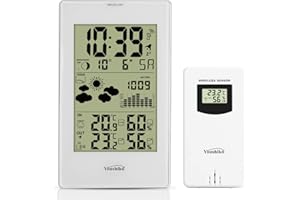 Youshiko YC9331 (Official UK 2025 Version) Wireless Weather Station, Radio Controlled Clock Indoor Outdoor Temperature Thermometer, Humidity, Barometric Pressure, Ice Alert
