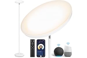 OUTON Lampadaire LED, 30W/3000LM WiFi Lumineux Lampadaire, 3000K-6000K Dimmable Lampe sur Pied avec Télécommande, Contrôle APP, Minuterie, Compatible avec Alexa et Google pour Salon, Chambre, Bureau