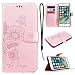 Produktbild CE-Link für iPhone 7 Plus Handyhülle Hülle Ledertasche Schutzhülle Leder Huelle mit Rosegold Schmetterling Blumen Stand Halter Magnetverschluss Wallet Case Inner Weiche Silikon Backcover