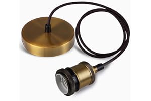 Seruno Lampada a Sospensione da Soffitto, Portalampada E27 Vintage con Cavo Intrecciato, Porta Lampada da Soffitto per Cucina, Bar e Home DIY, Compatibile con Lampadari e Portalampade E27