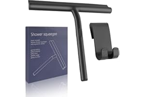 ‎ABOVE ZERO Duschabzieher Silikon - MengQiLe Duschwischer Fensterabzieher, Duschabzieher Set mit Halterung, Badezimmerwischer, Fensterabzieher aus Silikon für Duschtüren,Fenster, Autoscheiben (Schwarz)