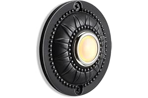 Botón de timbre retro FACULX con luz LED eléctrica antigua, botón clásico para montar en la pared, fácil instalación y resistente