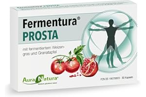 ‎AURA NATURA Fermentura® Prosta | Prostata Komplex Kapseln mit Kürbiskern, Granatapfel, Weizengras, Zink & Selen | 30 Kapseln, 1er Pack | Fermentiert & Vegan