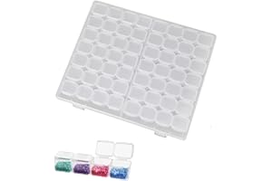 BAVOOTY Contenedores de Almacenamiento de Pintura de Diamante,Compartimento Transparente de Almacenamiento de Bordado, 56 Rejillas Cajas de Accesorios para Pintura Diamantes para DIY,Uñas,Joyas,Bricolaje