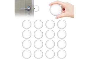 NOA HOME DECO Fermaporta da parete, trasparente, confezione da 16, tamponi in gomma, autoadesivi, 40 x 8 mm, elastici, trasparenti, autoadesivi per pannelli di vetro, legno