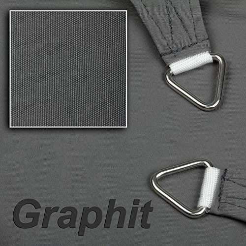 hanSe® Marken Sonnensegel 100% Polyester – wasserabweisend Rechteck 4×6 m Graphit - 2