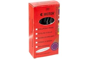 MICRON TECHNOLOGY Micron Ballpoint Pens Black Biros 20 Boxed