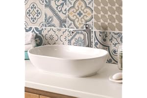 RE-COVERTILES - Adesivi per Piastrelle Bagno e Cucina 10 Pz 20x20 cm - PS00086 Decorazione murale in PVC impermeabile mattonelle mosaico stile cementine Azulejos