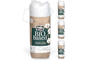 ‎BELLA bella cotton Bio Wattepads: Wattepads aus Bio-Baumwolle, 4 x 60 Stück: Bio-Allrounder für zuhause und unterwegs