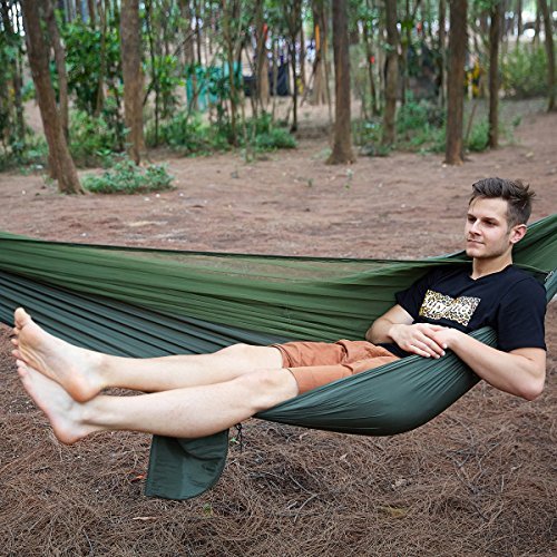 TOPFIRE Portable High Strength Parachute Material Hängematte für Outdoor / Camping Reisen mit Moskito-Netz zum Aufhängen - 4