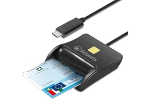 Atlantis Lettore Smart Card Reader per tessera sanitaria, CNS carta nazionale dei servizi, Carta ATe della PA, attivazione spid, firma digitale, per Pc e Notebook, porta USB-C. Cod. P005-SMARTCR-C