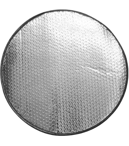 Giutsaull Housse de Protection Solaire pour Volant en Tissu Argenté, Couverture Universelle Anti-Chaleur et Anti-UV, Compatible avec Voitures, SUV et Camions, Taille Unique, Argent