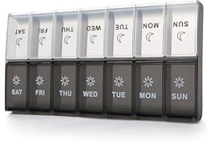 Mossime Tygodniowe pudełko na tabletki 7-dniowe: duże pudełka na tabletki 7 dni 2 razy dziennie codzienny organizer na tabletki 7 dni z 14 przegródkami - XL tygodniowe etui na tablet Am Pm organizer