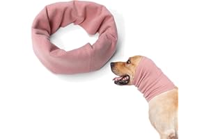 LEFSDVF Dog Snood Dog Earmuff for Dog Neck, Dog Head Wrap Pet Ears Warmer for Noise Protection Pink Elastic Dog Ear Covers for Shower, Grooming, Anxiety Relief Ear Defenders Noise for Puppy