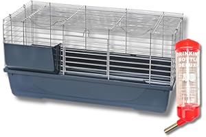 Pet's Market Baldo Conigliera Gabbia Coniglio Roditori Porcellini d'India Cavie Beverino Incluso Dimensioni Grandi Doppia Chiusura di Sicurezza Porta Fieno Colori Assortiti (78,5×44,5x39h)