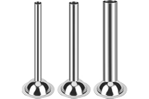 YiliYa 3 Stück Edelstahl Rohre Wurstfüller, Sausage Filler, Fleischwolf Befestigung Wurstpuffer Füllrohre Trichter Düsen Ersatzteile Füllrohre Mit Trichteraufsatz für #5 Fleischwolf(Ø 12mm/19mm/32mm)