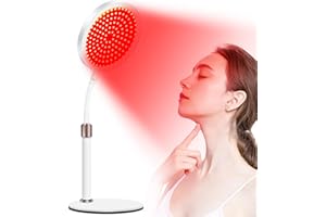 Hottoerak Lampara Infrarrojos de Sobremesa, 660nm & 850 Terapia de Luz Roja e Infrarroja con Temporizador, 100LEDs Infrarrojos Fisioterapia para el Alivio del Dolor, Belleza de la Piel
