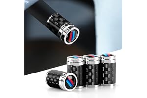 HENGYUESHANG 4PCS Car Wheel Tire Valve Stem Caps Carbon Fiber Valve Covers Compatible with BMW 1 2 3 4 5 6 7 Series X1 X2 X3 X4 X5 X6 X7 Accessories