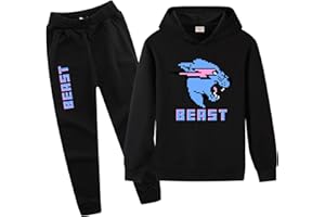 HodarSun Boys Tracksuits Hoodie Sweatshirt and Pants 2pcs Sets YouTube Gamer Cartoon Lightning Cat Printed Kids Clothing Ages 2-13