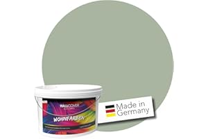 WALLCOVER hochwertige Wandfarbe für Innen | Salbeigrün | 1L für 8m² | Hochdeckende Innenfarbe Matt (Klasse 1) | Profi Qualität aus Deutschland