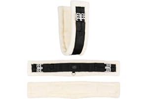 ‎EQUINATE Equinate Sattelgurt Winslow Kurzgurt Bauchgurt mit synthetischem Lammfell 30-80cm