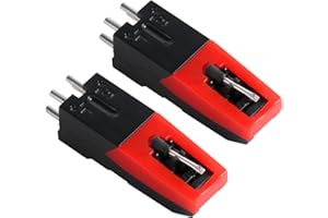 NQEUEPN 2pcs Universal Record Player Cartridge, Turntable Cartridges for Vinyl Records Diamond Stylus Needle Turntable Needle Record Player Needle for LP Phonograph, Victrola, ION, Crosley