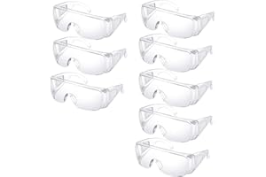 MINZHI Confezione Da 8 Occhiali Di Sicurezza,occhiali Di Protezione Da Lavoro,occhiali Di Sicurezza Trasparenti,Antiappannamento, Anti-UV, Adatto Per Vari Esperimenti, Workshop, Ciclismo, Ecc.