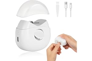 LOPHE Cortauñas Eléctrico, 2 Velocidades, Cortauñas Automático y Recogedor de Chatarra 2 en 1 con Luz LED y Recargable por USB, Niños y Adultos, Blanquecino