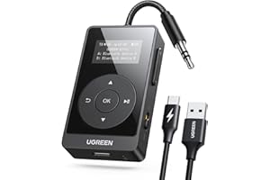 UGREEN Ricevitore Trasmettitore Bluetooth 5.3 aptX HQ Adattatore Bluetooth 2 in 1 Audio Jack da 3,5 mm per Auto Aereo TV PC Altoparlante Amplificatore