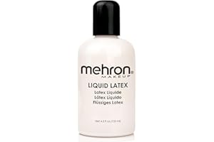 ‎MEHRON Mehron Makeup Liquid Latex Clear | SFX-Make-up | Latexkleber für die Haut | Prothesenkleber (130 ml)