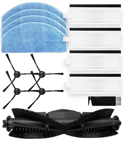 Vexilar Accessori per W9, W11,W15 Robot Aspirapolvere (1 Spazzola Principale, 4 Spazzole Laterali, 4 Filtri HEPA, 4 Salviette Mop