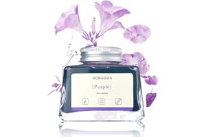 Asvine Füllfederhalter-Tinte, violett, 60 ml, Flasche, Nicht-Kohle, pH-neutral, Luxusglas mit Schraubverschluss