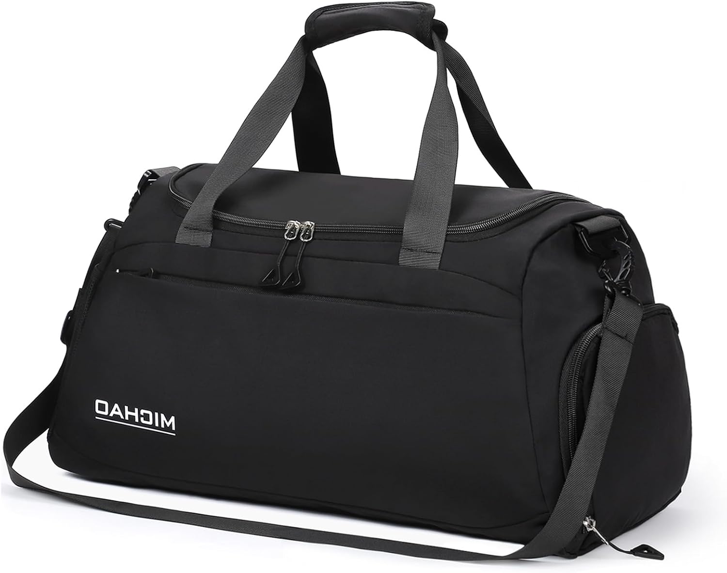 Damcyer Bolsa De Deporte, Bolsa Deporte Mujer para Mujer Grande con Compartimento Zapatos y Compartimento Mojado, Bolsa De Viaje Mochila Gimnasio, Negro Retro