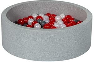 VELINDA Piscina Infantil para niños de Bolas Pelotas 200 Piezas (Colores de Bolas: Perla, Rouge, Gris)