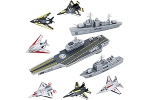 deAO Kit de Jeu Porte-Avions Miniature avec véhicules de Bataille et Avion de ravitaillement