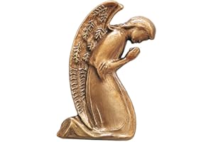 REAL VOTIVA FONDERIE D'ARTE Targa con bassorilievo in Bronzo per lapide - Angelo Che Prega (rivolto a Destra) [P.06.1788/11]