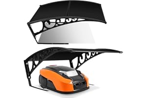 Vigevee Tettoia per robot tosaerba, 106 x 87 x 50 cm, protezione da pioggia, grandine, raggi UV (nero)