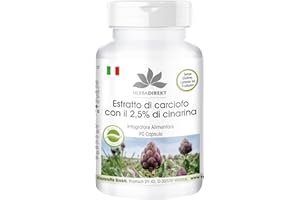 HERBA DIREKT Carciofo In Capsule 350mg - 90 Capsule - Vegan - Estratto di succo di carciofo in polvere con il 2,5% di cinarina | HERBADIREKT by Warnke Vitalstoffe - Qualità da farmacia tedesca