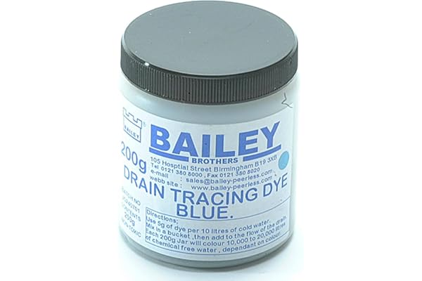 Bailey 1992 Drain Tracing Dye-Blue Teinture pour canalisations Bleu