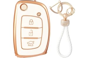 OFFCURVE Car Key Cover Car Key Case Key Fob Cover Car Key Protector with Car Key Holder Suitable for Elantra Sonata Tucson Santa Fe Accent Creta Verna Hyundai i10 i20 i30 Coupe iX20 ix25 iX35 ix45