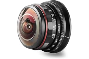 Meike 3.5mm f2.8 220-stopniowy obiektyw rybie oko z ręcznym ustawianiem ostrości kompatybilny z aparatami Olympus Panasonic Lumix M4/3 MFT GH4 GH5 GH6 OM-1