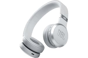 JBL LIVE 460 NC, Cuffie On-Ear Wireless Bluetooth con Cancellazione Adattiva del Rumore, Cuffia Pieghevole Senza Fili per Musica, Chiamate e Sport, Fino a 50h di Autonomia, Bianco