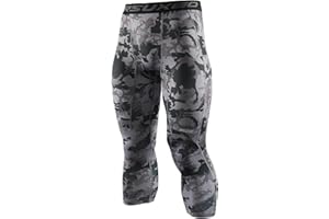 ARSUXEO Męskie rajstopy kompresyjne do biegania 3/4 spodnie Capri K75